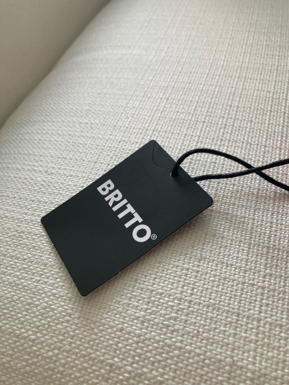 BRITTO Black Hang Tag with Cord - Picture 1 of 5